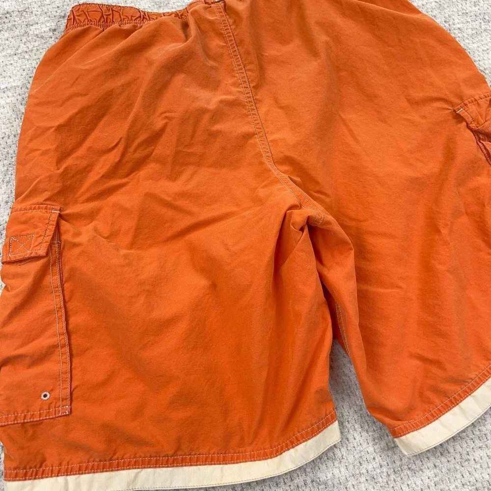 Vintage Y2K Abercrombie &‎ Fitch Swim Trunks Cargo Borad Shorts Orange 2000s